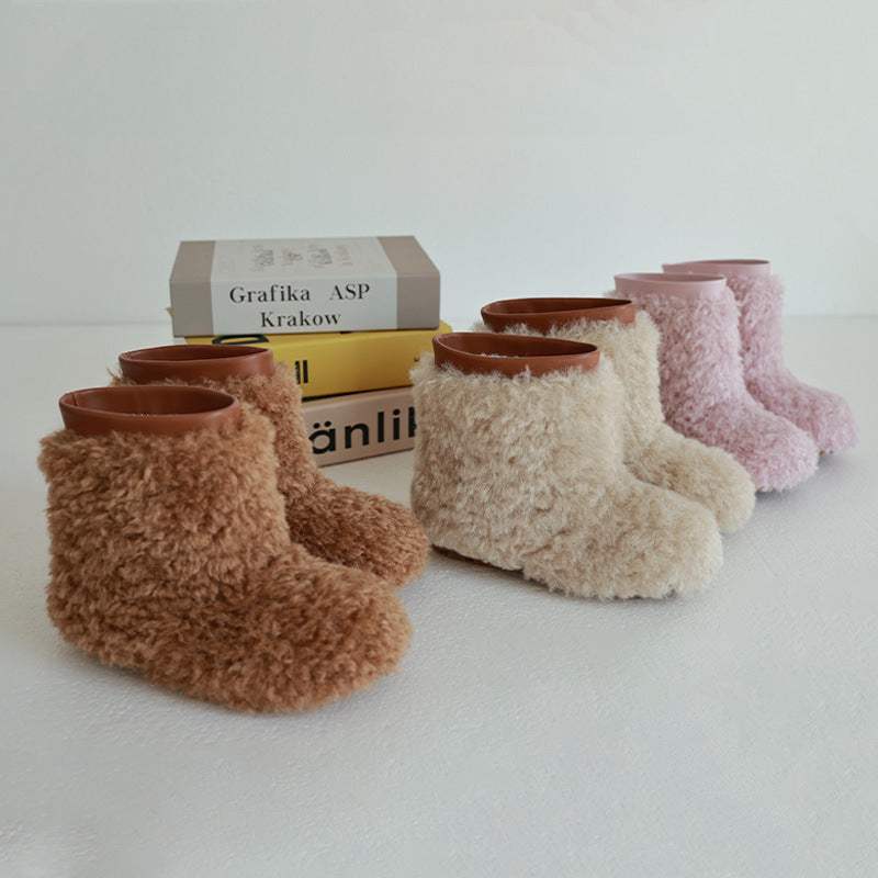 Girls' Winter Fur Soft Sole Booties | Microfiber, Thermal