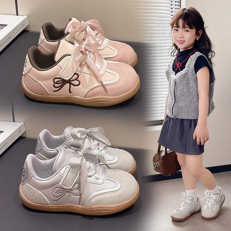 Girls' Bow Sneakers | Non-Slip Sole | Breathable Design | Lightweight