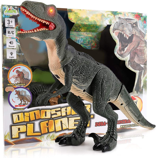 Walking Velociraptor Dinosaur Toy with Remote Control and Lights - ToylandEU