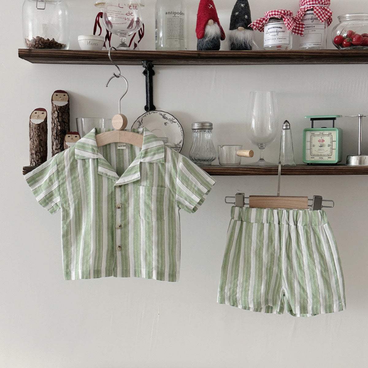Kids' Striped Cool Breathable Sports Shorts | Olive | 6 Months To 3 Years