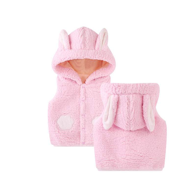 Baby Girl Thickened Waistcoat And Hooded Jacket Set | Baby & Children's Outerwear