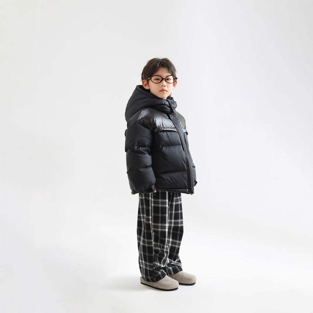 Boys' Winter Warm Thickened Ski Suit | Wine Red And Black