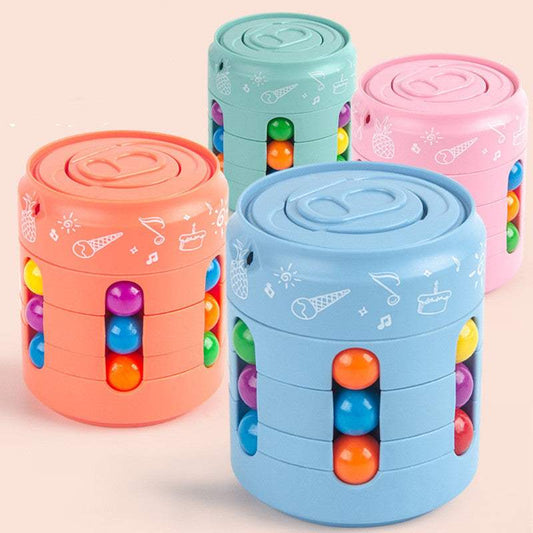 Cube Gyro Fidget Toy | Plastic, Blue Green Pink Orange