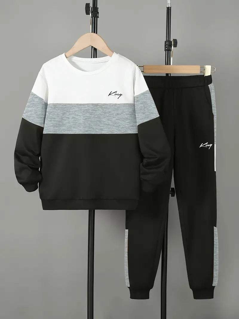 Kids' Multicolor Hoodie And Pants Set | Animal, Stripe And Plaid Patterns