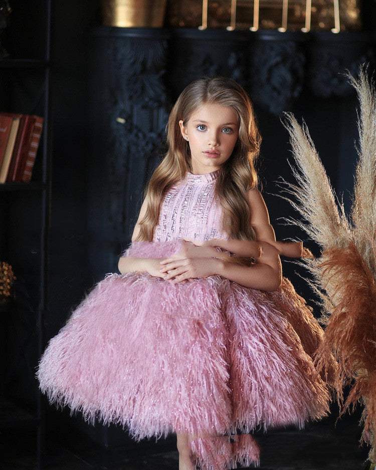 Girls Formal Dress | Size 80Cm To 130Cm | Pink Beige Color | Ages One To Ten