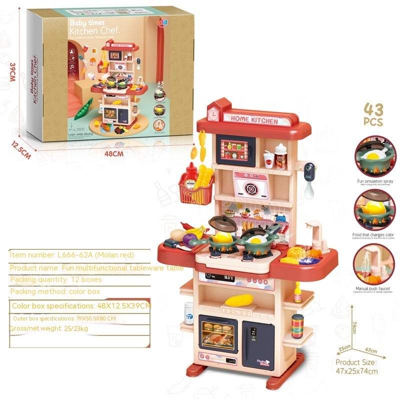 Kids Cooking Play Suit | 43 Piece Set | Audio Visual Play | Toddler Size
