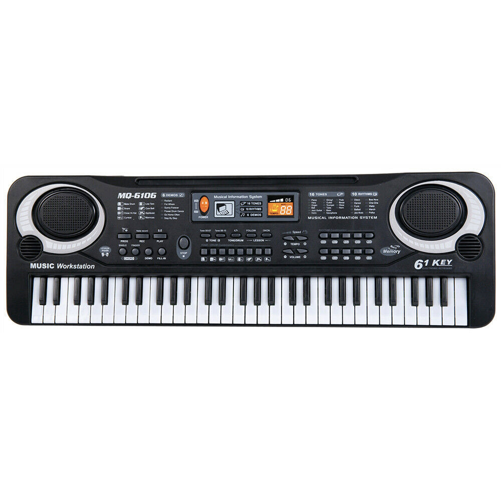 Portable 61-Key Electronic Keyboard with Built-In Microphone for Kids - ToylandEU