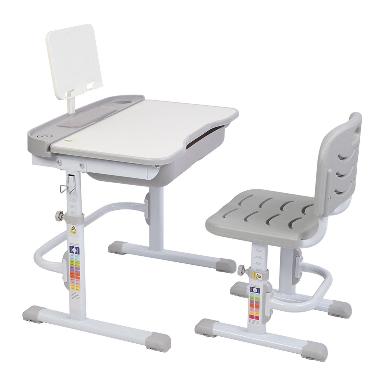 Height-Adjustable Children's Learning Table with Tilting Function and Chair - ToylandEU