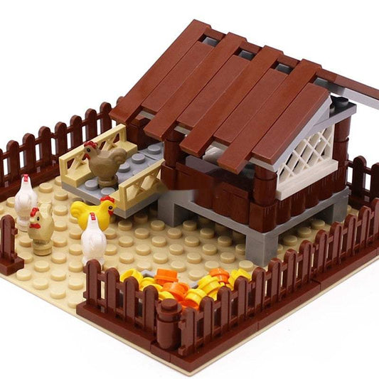MOC Small-Particle Building Blocks Animal Farm Set | Chicken Coop