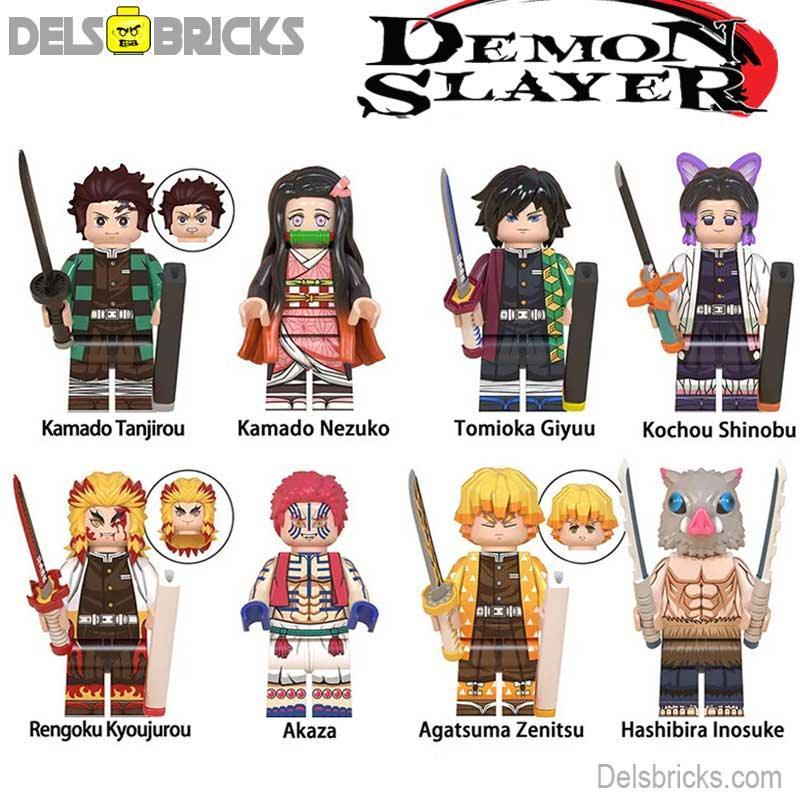Demon Slayer Set of 8 Anime Lego Minifigures Custom Toys S1 - ToylandEU