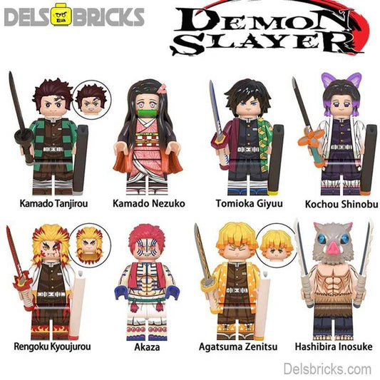 Demon Slayer Set of 8 Anime Lego Minifigures Custom Toys S1 - ToylandEU