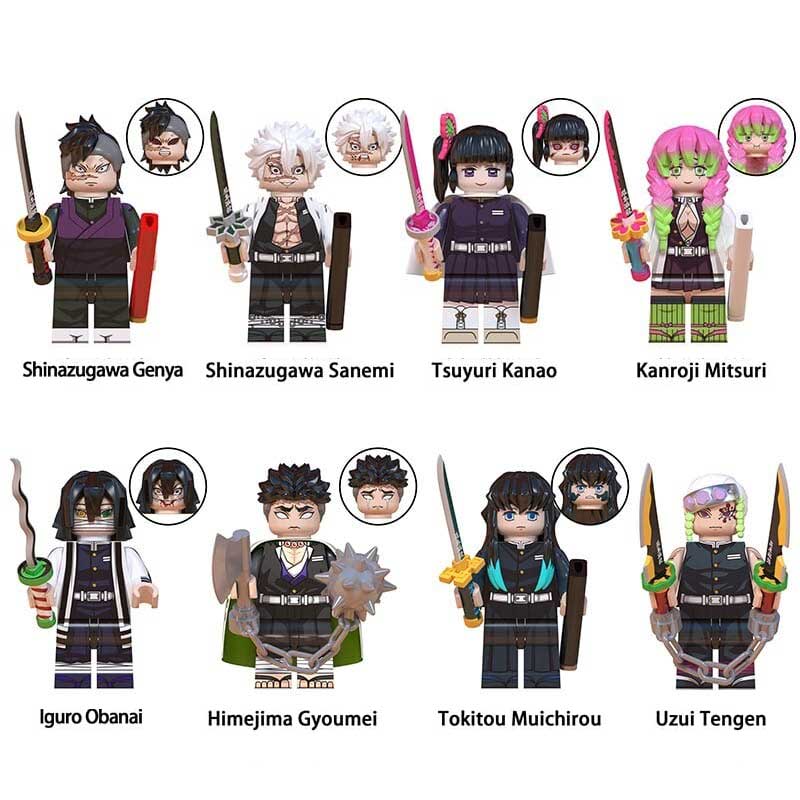 Demon Slayer 8 LEGO Compatible Minifigures Set for Collectors