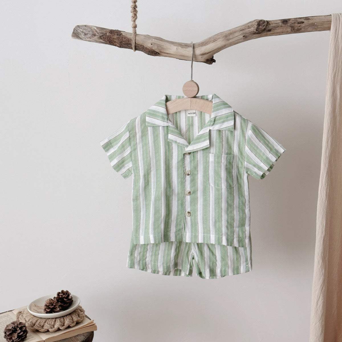 Kids' Striped Cool Breathable Sports Shorts | Olive | 6 Months To 3 Years