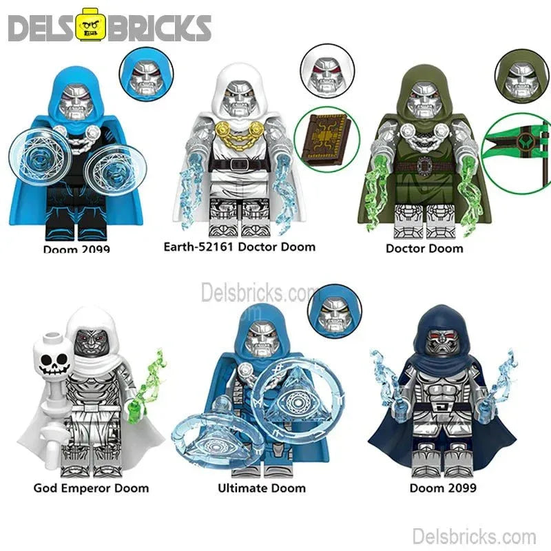 Dr Doom Set of 6 Lego Minifigures Custom Toys Marvel MCU - ToylandEU