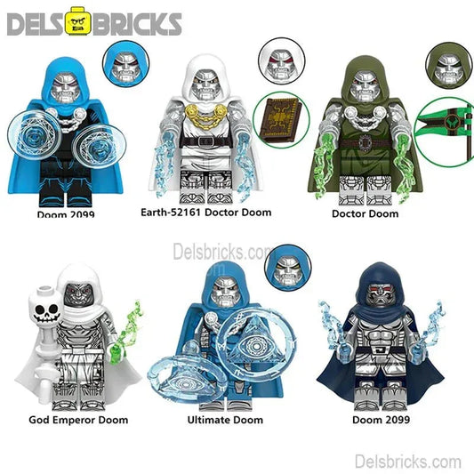 Dr Doom Set of 6 Lego Minifigures Custom Toys Marvel MCU - ToylandEU