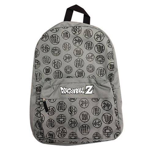 Official Dragon Ball Z Kanji Design Backpack With Zippered Compartments