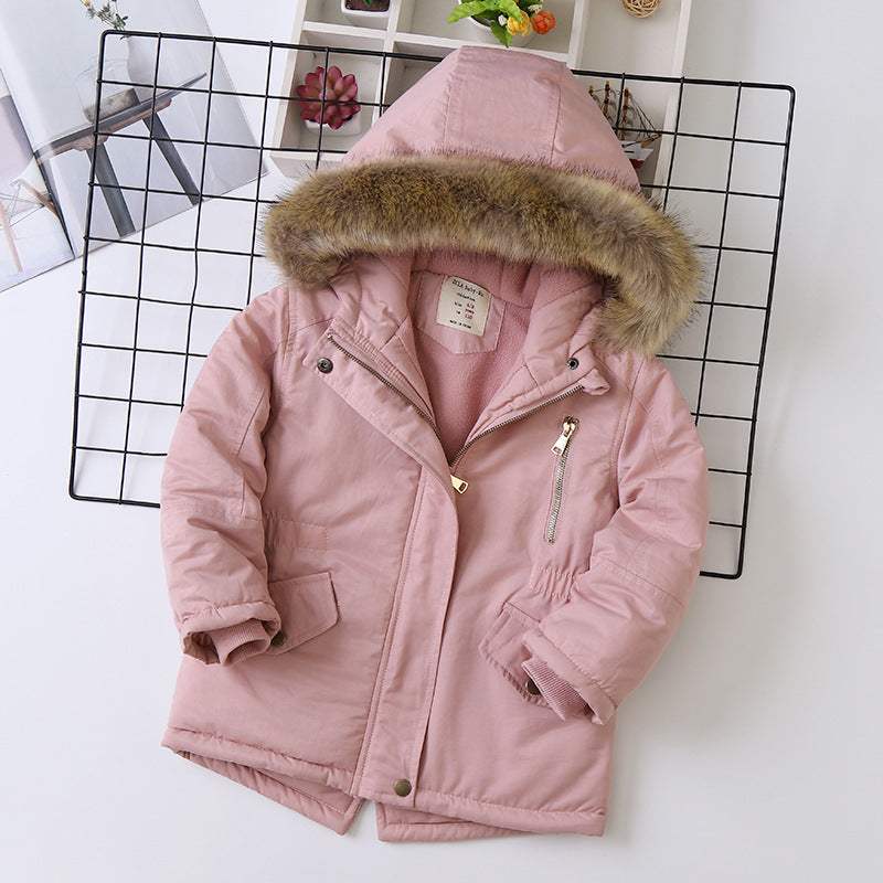 Boys' Fleece-Lined Thickened Cotton-Padded Jacket | Polyester Fiber | Baby & Children's Outerwear