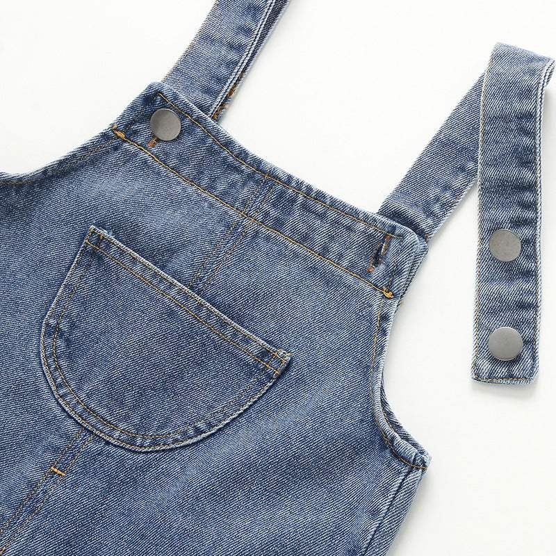Baby Boys' Korean-Style Denim Trousers | Blue And Black | Spring | Cotton