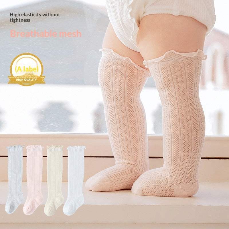 Infant And Toddler Breathable Mesh Air-Conditioning Socks | White, Gray