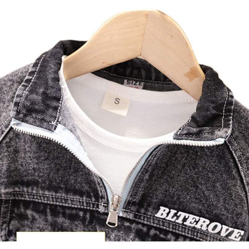 Boys' Spring Denim Suit | Black And Blue