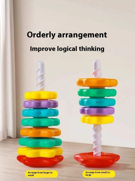Rainbow Rotary Table Stacking Game | 5 Or 7 Layers