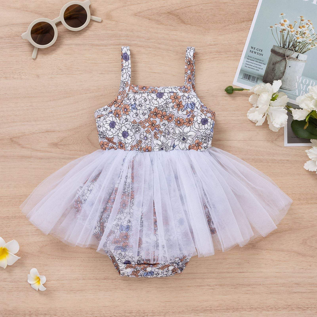 Baby Floral Sling Triangle Jumpsuit | Purple And Pink