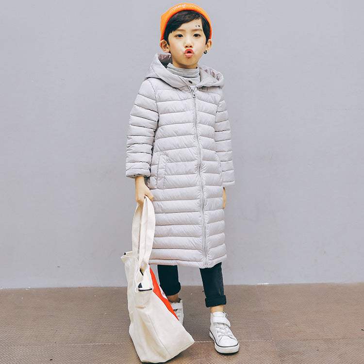 Kids' Winter Warm Mid-Length Cotton Coat | Black, Pink, Blue