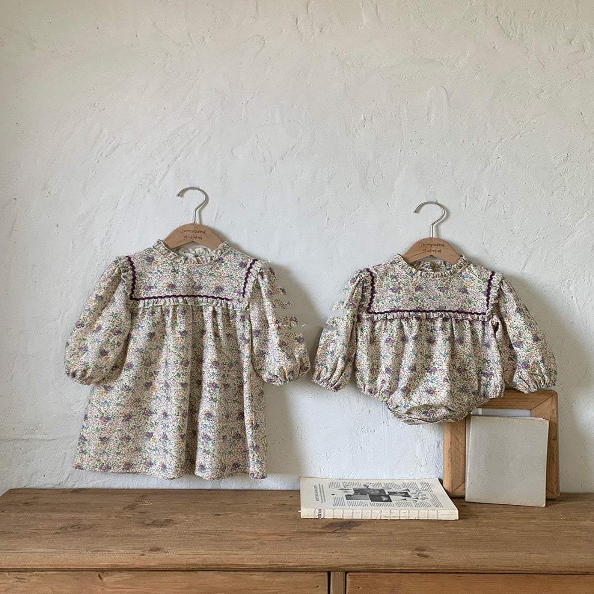 Kids' Purple Floral Cotton Romper Dress For Baby Girls | Baby & Children's One-Pieces