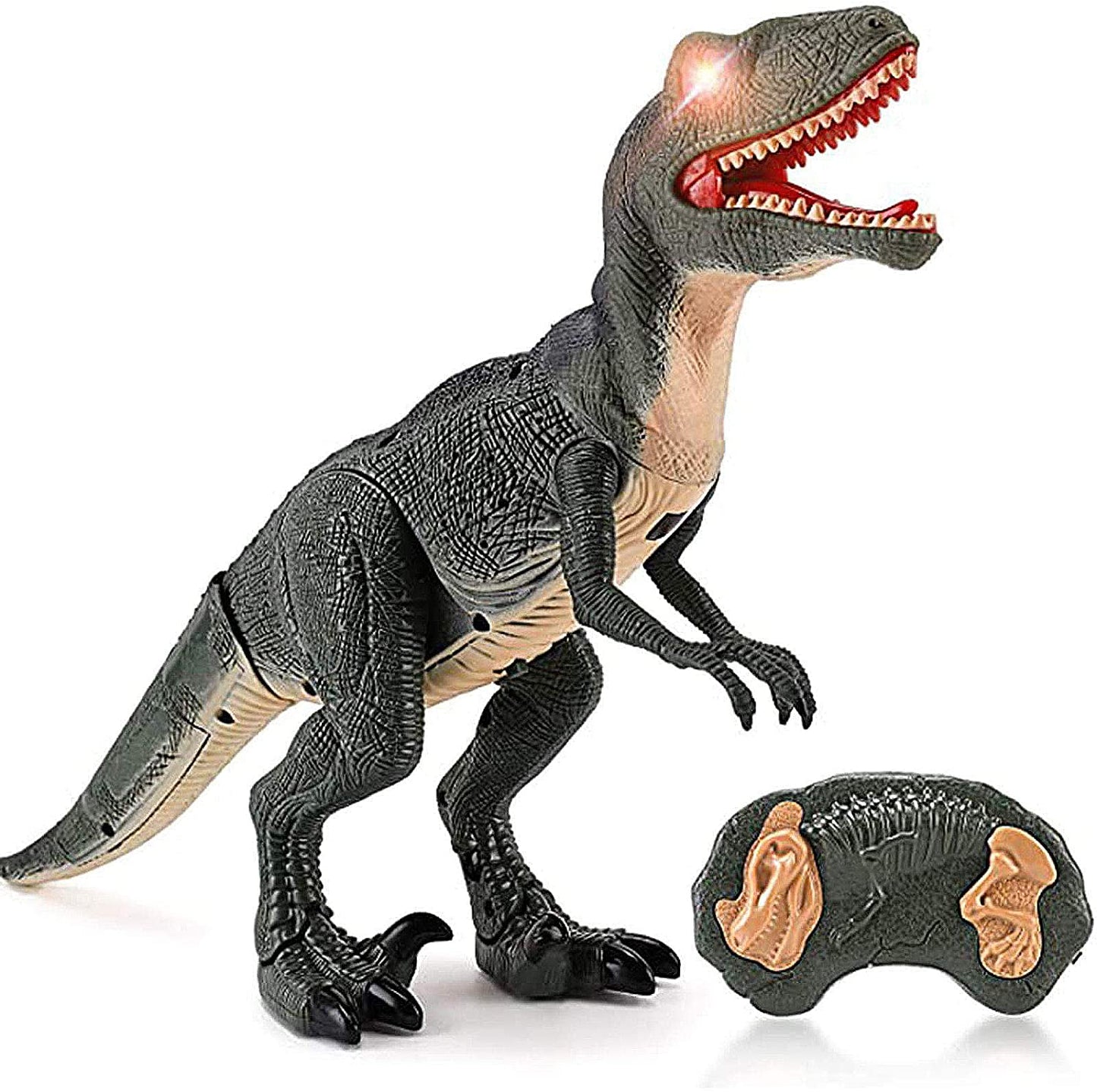 Walking Velociraptor Dinosaur Toy with Remote Control and Lights Toyland EU