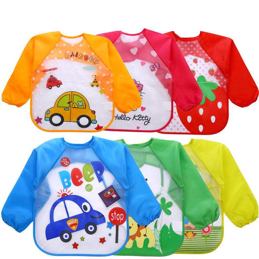 Kids' Waterproof Long-Sleeve Meal And Painting Apron | Bib Gown