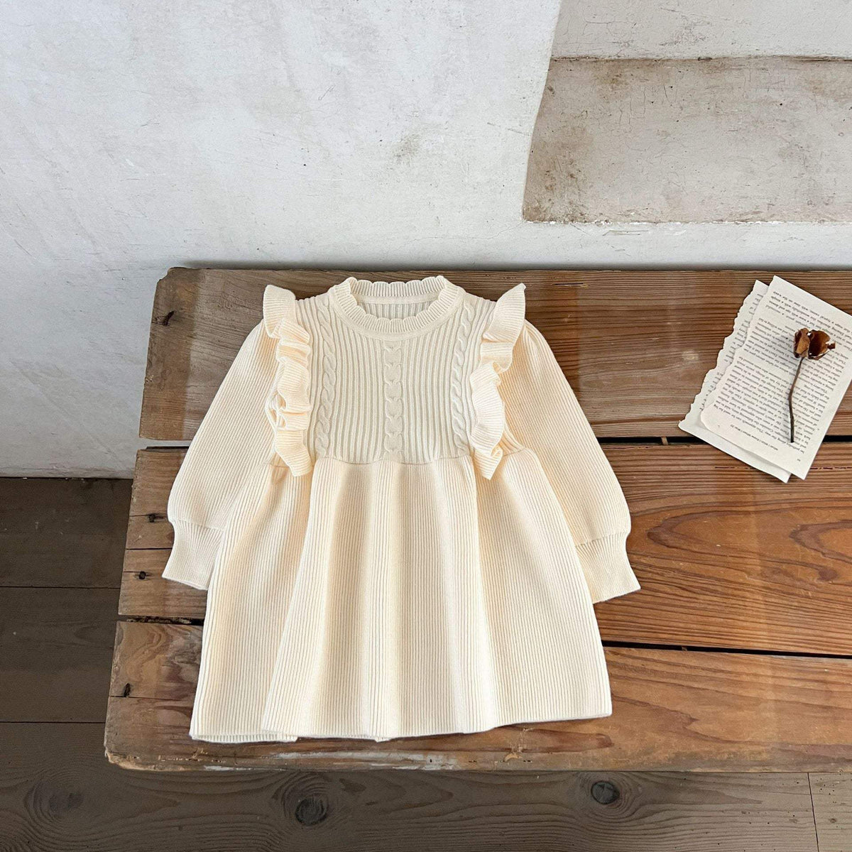 Girls' Cotton Wool Woven Thermal Dress | Autumn And Winter
