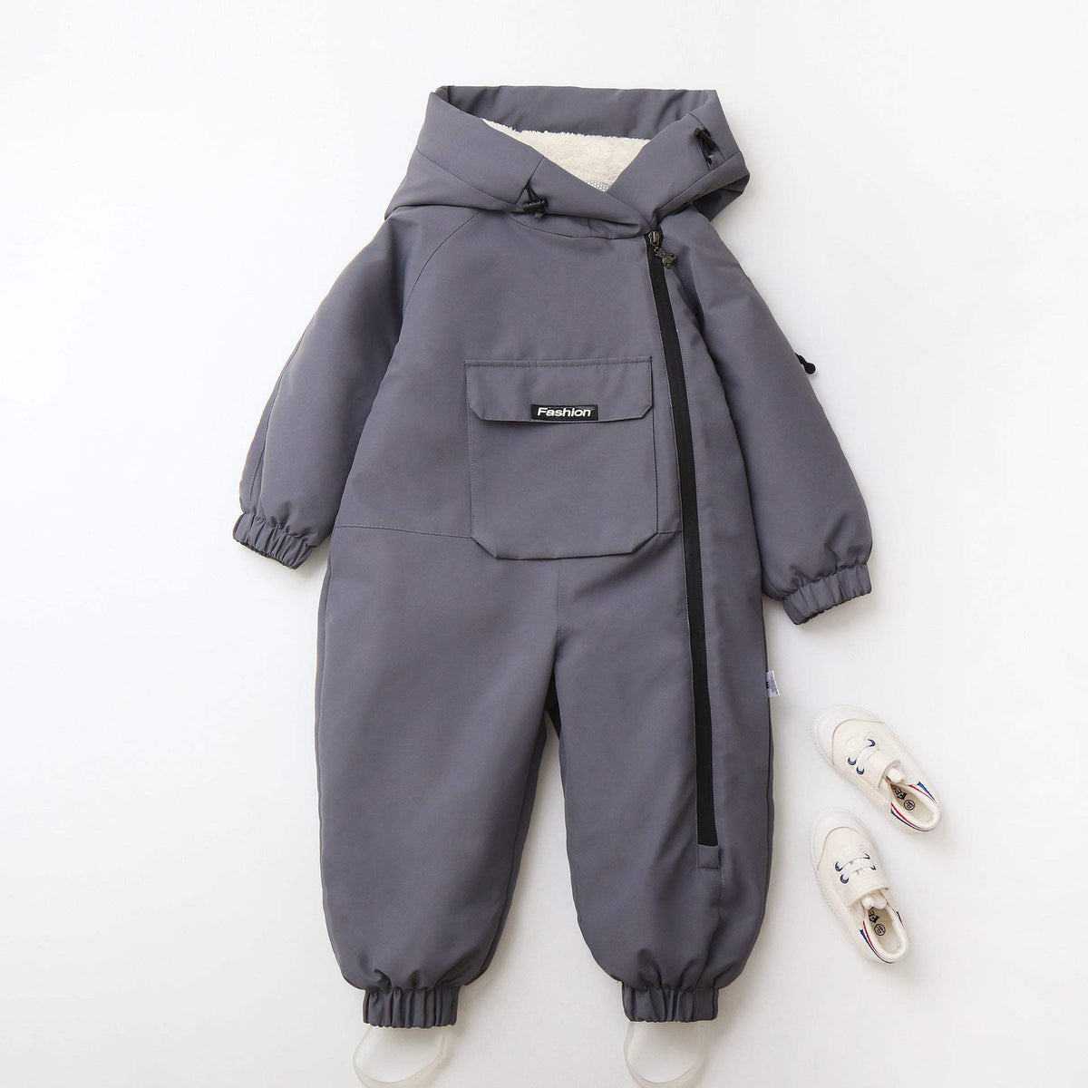 Kids' Hooded One-Piece Crawling Suit | Windproof And Waterproof | Zip-Up | 90-120 cm