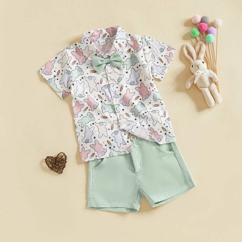 Kids' White Shirt And Shorts Set | Two-Piece | 80-120 cm