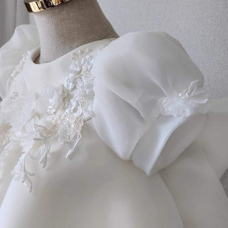 Girls Wedding Dress | Polyester Fabric | White Color | Sizes 80 To 130cm