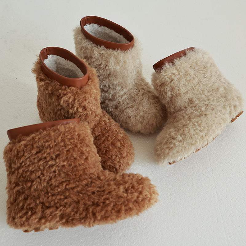 Girls' Winter Fur Soft Sole Booties | Microfiber, Thermal