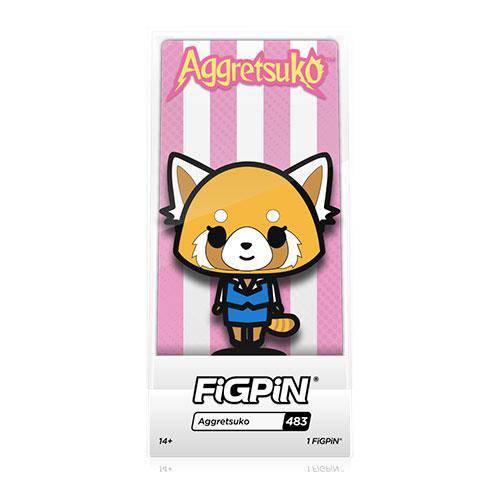 Aggretsuko FiGPiN Enamel Pin With Rubber Backer Stand