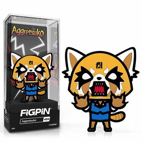 Aggretsuko FiGPiN Enamel Pin With Rubber Backer Stand