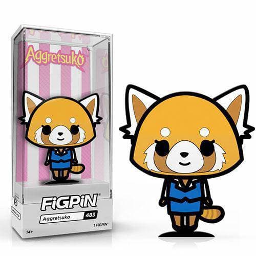 Aggretsuko FiGPiN Enamel Pin With Rubber Backer Stand