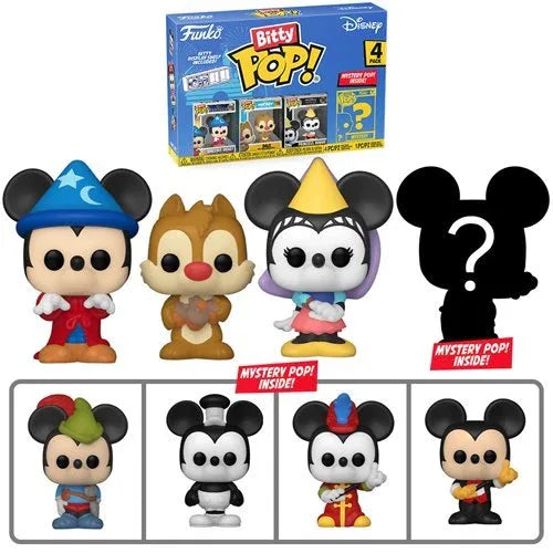 Disney Bitty Pop Mini Figures 4-Pack With Mystery Chase Figure - ToylandEU
