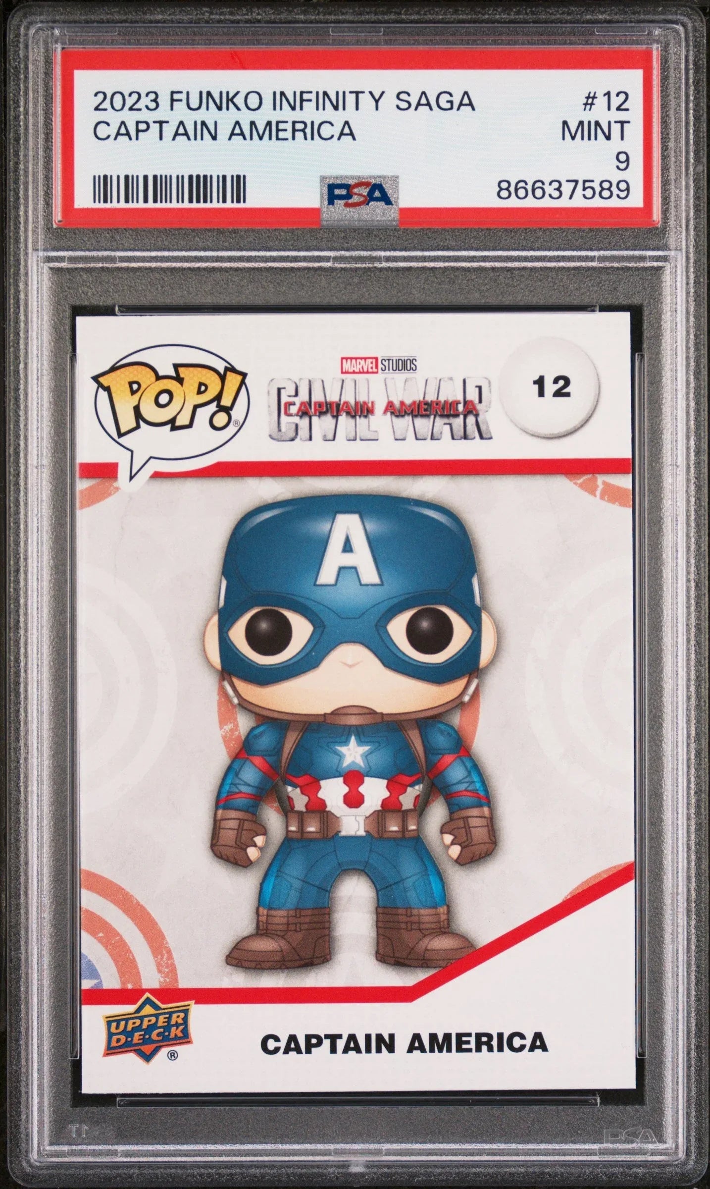 2023 UPPER DECK FUNKO POP MARVEL CAPTAIN AMERICA #12 PSA 9 - ToylandEU