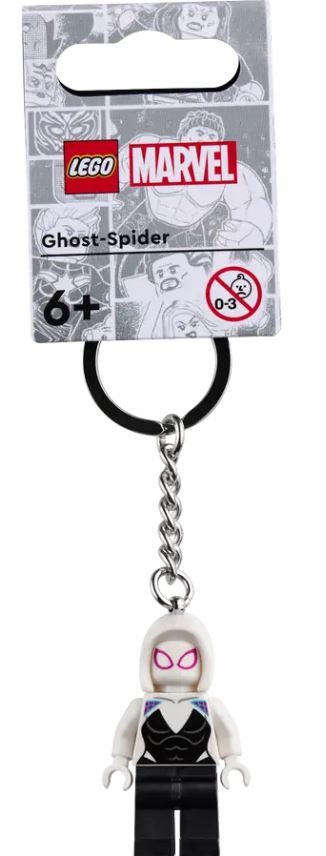 LEGO® Ghost Spider Key Chain | Posable Marvel Minifigure | Metal Ring | Ages 6+