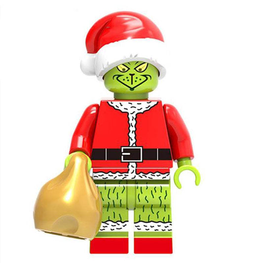 Grinch Minifigure | Custom Holiday Figure | Brick Building Set | Toy For Fans