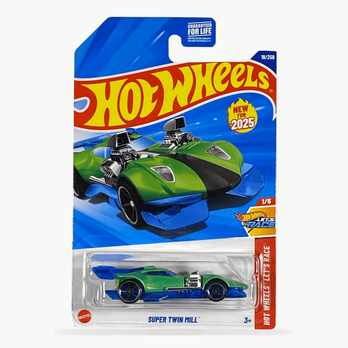 Hot Wheels Super Twin Mill Diecast Car | Metalflake Green | No. 19 250 Fantasy Racer