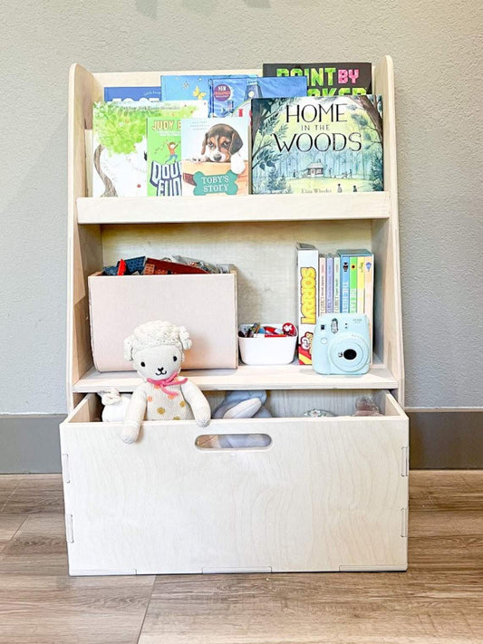 Wood Book Toy Storage | 1/2 Inch Thick Plywood | Pre Sanded Finish | Kids Room