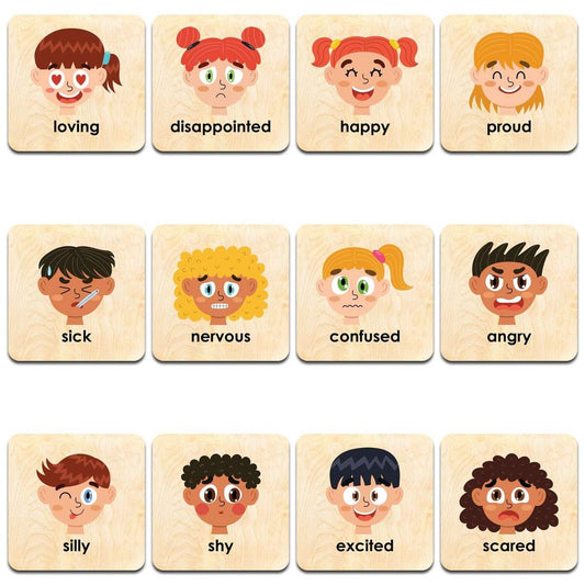 Montessori Memory Game | Emotion Match Cards | 24 Piece Set | For Toddlers