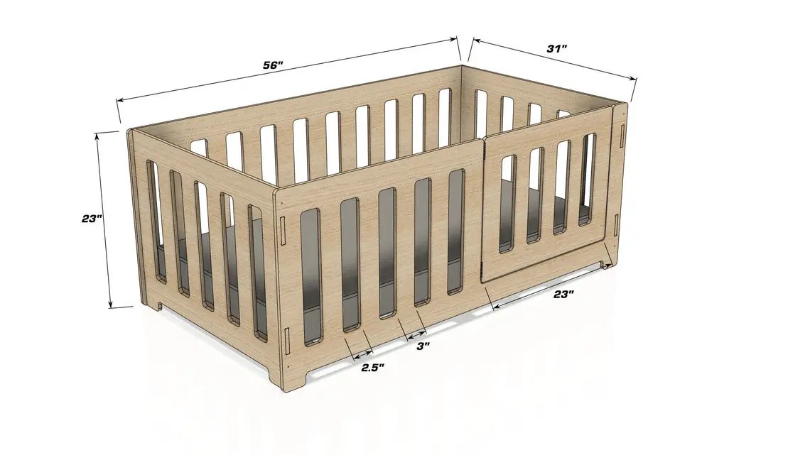 AVA- Floor Bed 21in Sides - Bush Acres