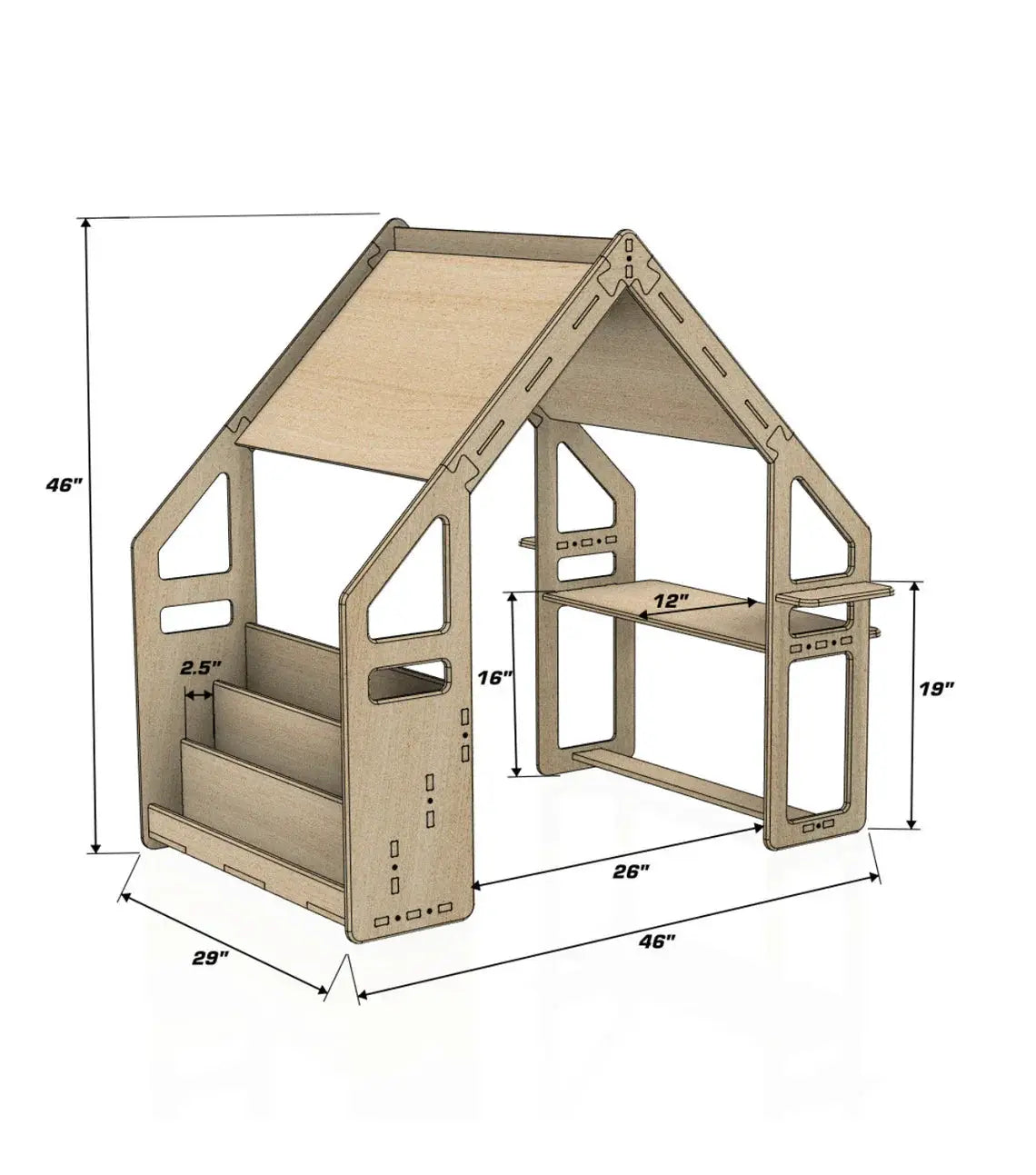 WALLY- Playhouse Inspired Bookshelf + Toy Shelf - Bush Acres