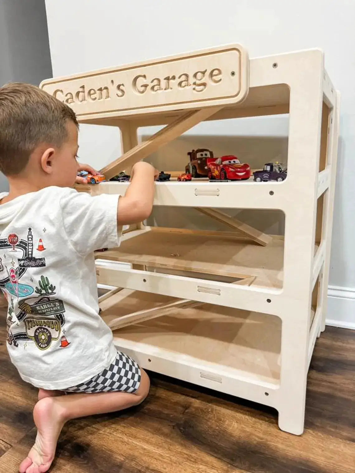 CADEN- Toy Car Ramp + Storage - Bush Acres