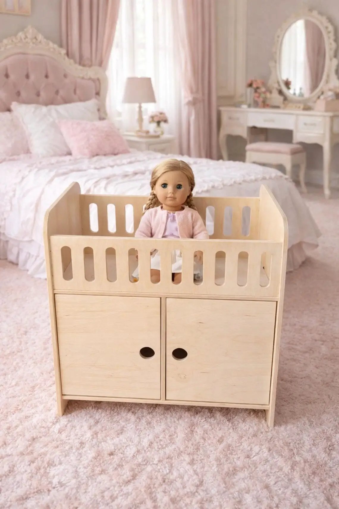 CLARA- Doll Crib with Storage - Bush Acres