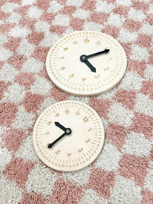 Montessori Learning Clock | Handcrafted Wood | Pre Sanded Math Kit | Kids
